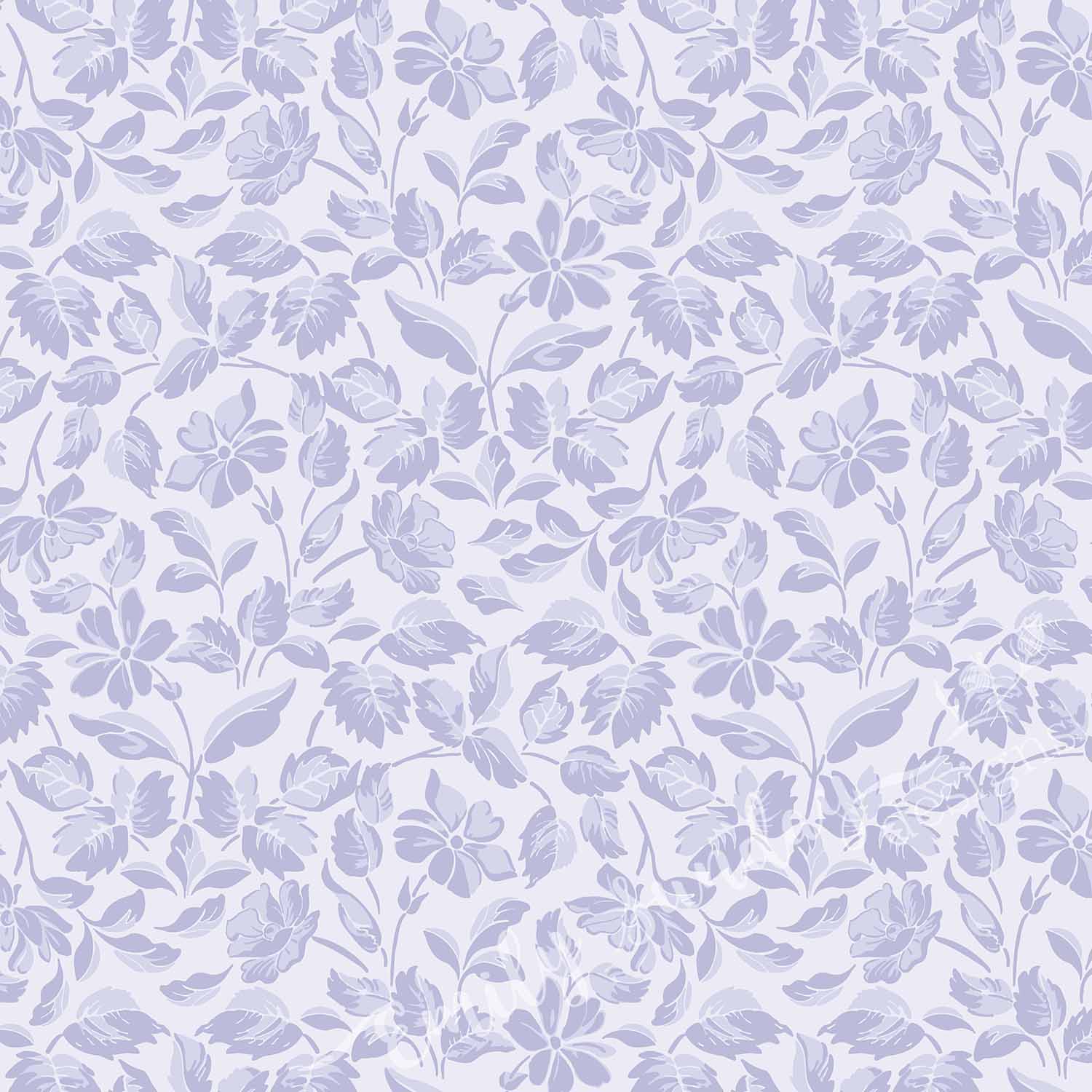 Small Scale Heritage Floral Tapestry Lilac peel and stick wallpaper pattern swatch